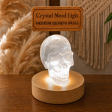 Luz ambiental de cristal (calavera de cuarzo mediana)