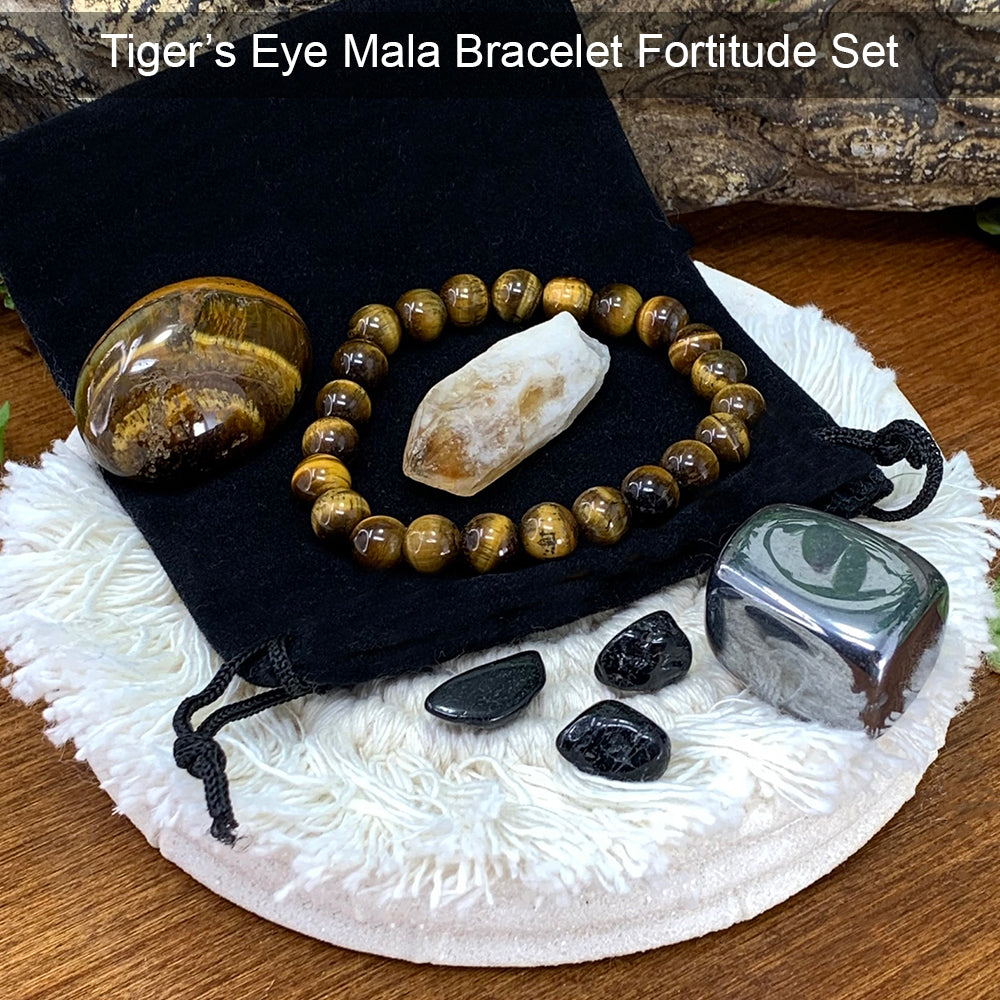Komplet torbic za zapestnico Tiger's Eye Mala Fortitude