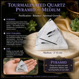 Tourmalinated Quartz Pyramid - Miðlungs