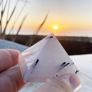Tourmalated Quartz Pyramid - Medium - pyramids