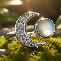 Κολιέ μενταγιόν Z ARRON DESIGN Serenity Moonstone από χάλκινο σύρμα