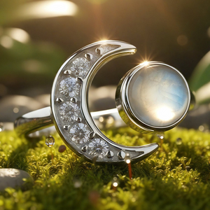Κολιέ μενταγιόν Z ARRON DESIGN Serenity Moonstone από χάλκινο σύρμα