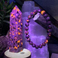 Yooperlite - The Stone the Glows + Mala armbandssett 👉 70% afsláttur