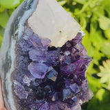 Amethyst Geode με σχηματισμό χαλαζία (Είδος #0010)